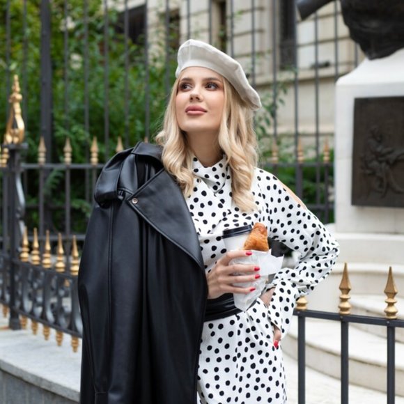 EUC Julia Allert + Wolf & Badger | Polka Dot Long Dress Chiffon - Picture 3 of 10